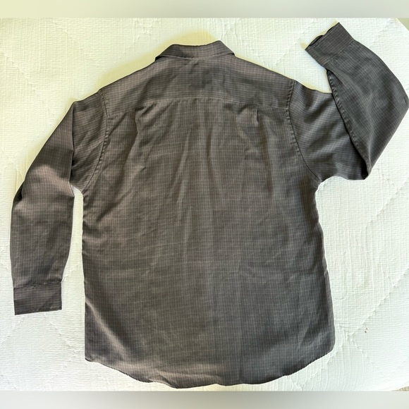 Geoffrey Beene Brown Plaid Long Sleeve Dress Shirt L 16-16.5 Modal Blend - Picture 6 of 8